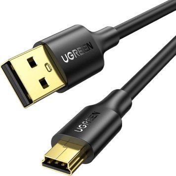 Перехідник UGREEN US132 USB 2.0 A Male to Mini 5 Pin Male Cable 1m (Black)(UGR-10355) 782053112 фото