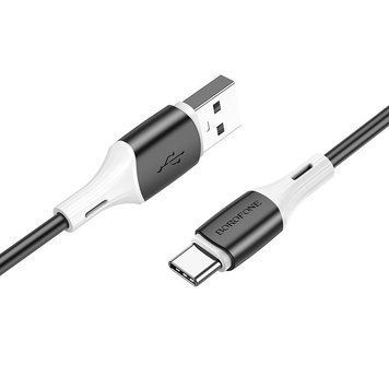 Кабель BOROFONE BX79 USB to Type-C 3A, 1m, silicone, silicone connectors, White 104561583 фото