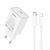 Сетевое зарядное устройство с кабелем HOCO C143A Benefit single port PD20W charger set(C to iP) White 106178432 фото