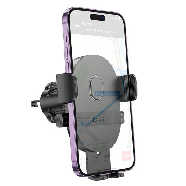 Автодержатель для телефона HOCO H18 Mighty one-button car holder(air outlet) Black 309132079 фото