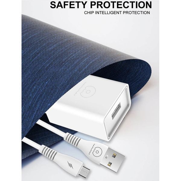 Мережевий зарядний пристрій з кабелем WUW-T82 Single USB home charger set micro 719148112 фото