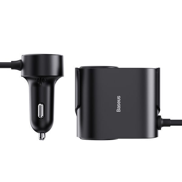 Автомобільний зарядний пристрій Baseus High Efficiency Pro 1-for-2 Car Cigarette Lighter 30W Cosmic Black 793250717 фото