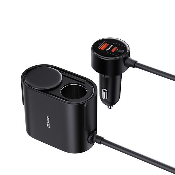 Автомобільний зарядний пристрій Baseus High Efficiency Pro 1-for-2 Car Cigarette Lighter 30W Cosmic Black 793250717 фото