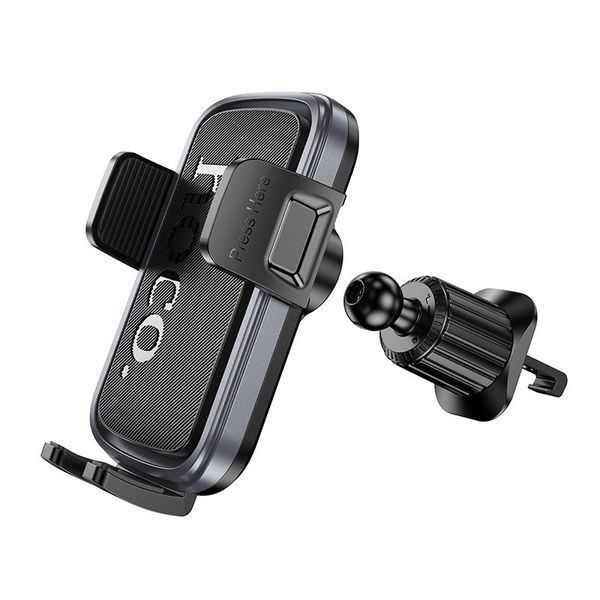 Автотримач для телефона HOCO H78 Vista push-type car holder (air outlet) Black Metal Gray 510458387 фото