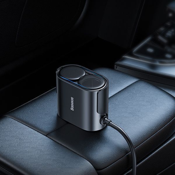 Автомобільний зарядний пристрій Baseus High Efficiency Pro 1-for-2 Car Cigarette Lighter 30W Cosmic Black 793250717 фото