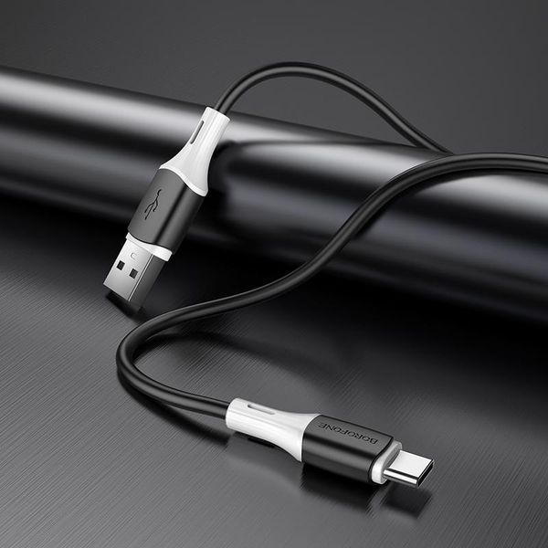 Кабель BOROFONE BX79 USB to Type-C 3A, 1m, silicone, silicone connectors, White 104561583 фото