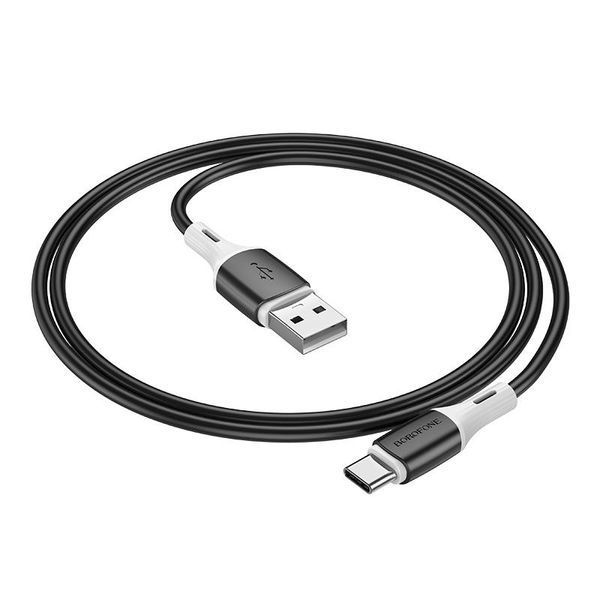 Кабель BOROFONE BX79 USB to Type-C 3A, 1m, silicone, silicone connectors, White 104561583 фото