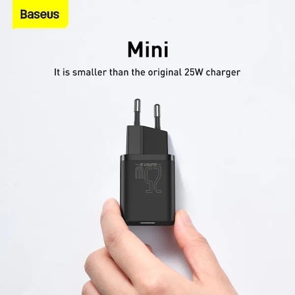 Мережевий зарядний пристрій Baseus Super Si Quick Charger 1C 25W EU Black 174523568 фото