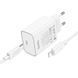 Сетевое зарядное устройство с кабелем HOCO C143A Benefit single port PD20W charger set(C to iP) White 106178432 фото 3