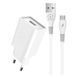 Мережевий зарядний пристрій з кабелем WUW-T82 Single USB home charger set micro 719148112 фото 1