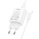Сетевое зарядное устройство с кабелем HOCO C143A Benefit single port PD20W charger set(C to iP) White 106178432 фото 7