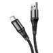 Кабель HOCO X50 USB to Micro 2.4A, 1m, nylon, aluminum connectors, Black 968452255 фото 2