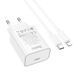 Сетевое зарядное устройство с кабелем HOCO C143A Benefit single port PD20W charger set(C to iP) White 106178432 фото 4