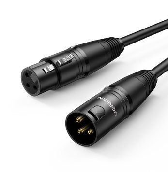 Аудіокабель UGREEN AV130 Cannon Male to Female Microphone Extension Audio Cable 5m Black 444261559 фото