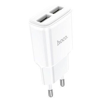 Мережевий зарядний пристрій HOCO C88A Star round dual port charger 12W White 113617660 фото