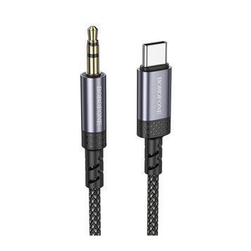 Аудиокабель BOROFONE BL24 Type-C to 3.5mm male, nylon braid, 1m, Metal Grey 312410794 фото