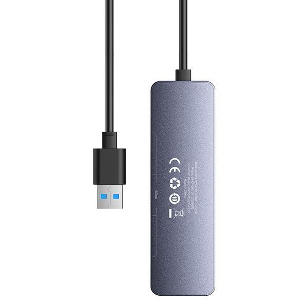 USB-хаб Baseus UltraJoy Series 4-Port HUB Lite 50cm Space Grey（USBA to USB3.0*4+Type-C5V） 778381228 фото