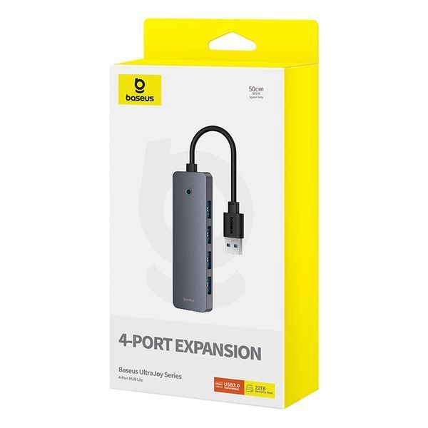 USB-хаб Baseus UltraJoy Series 4-Port HUB Lite 50cm Space Grey（USBA to USB3.0*4+Type-C5V） 778381228 фото