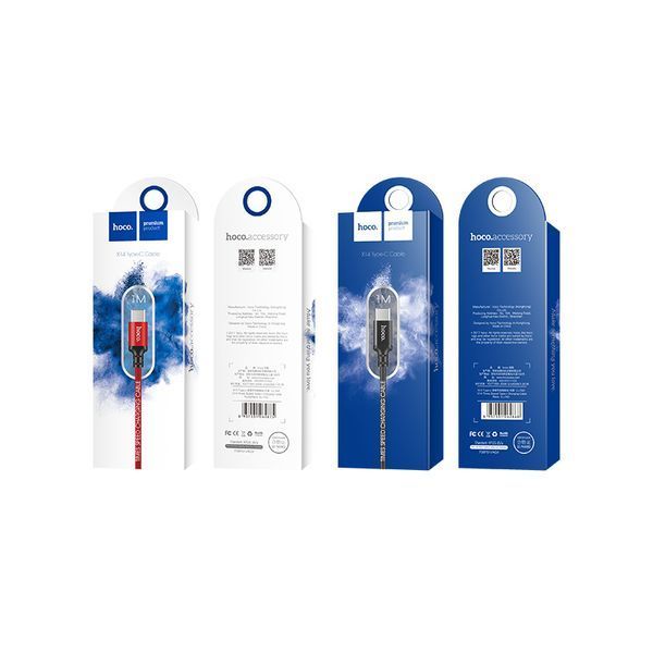 Кабель HOCO X14 USB to Type-C 3A, 1m, nylon, aluminum connectors, Black 595215807 фото