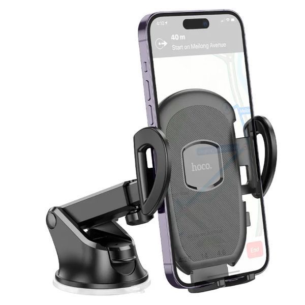 Автодержатель для телефона HOCO H9 General car holder(center console) Black 663567542 фото