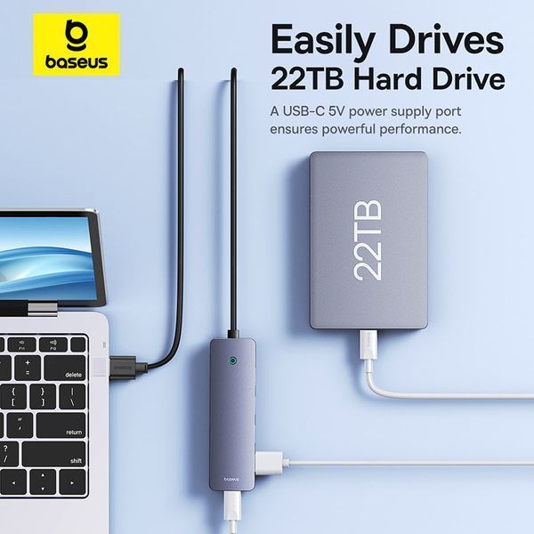 USB-хаб Baseus UltraJoy Series 4-Port HUB Lite 50cm Space Grey（USBA to USB3.0*4+Type-C5V） 778381228 фото