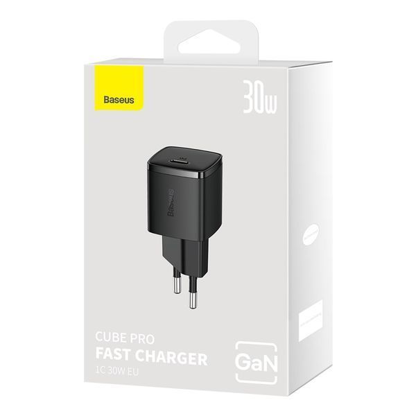 Мережевий зарядний пристрій Baseus Cube Pro Fast Charger 1C 30W EU Black 104056408 фото