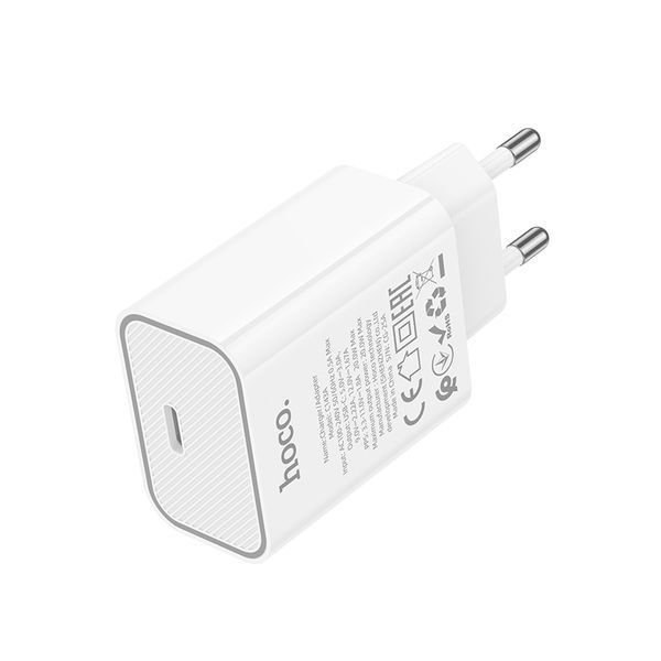 Мережевий зарядний пристрій HOCO C143A Benefit single port PD20W charger White 905649732 фото