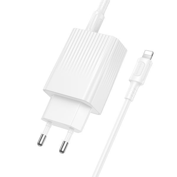 Мережевий зарядний пристрій з кабелем BOROFONE BAS76A Source PD30W+QC3.0 charger set(C to iP) White 962495361 фото