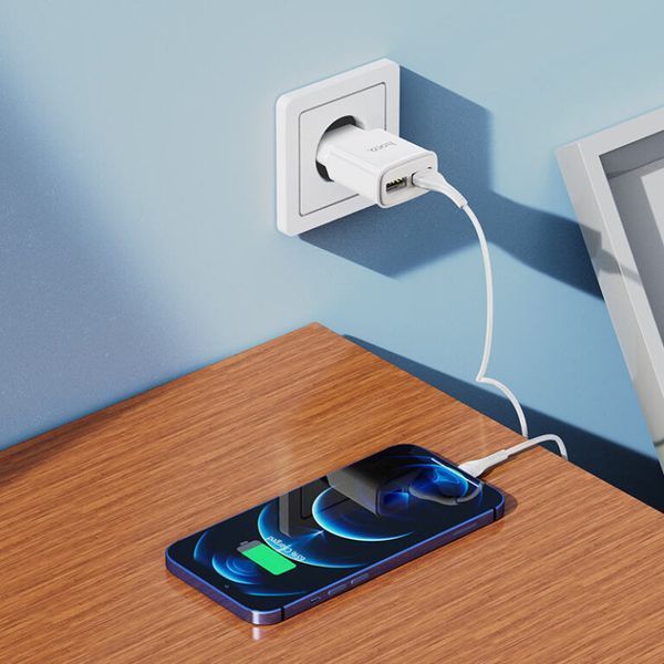 Мережевий зарядний пристрій HOCO C88A Star round dual port charger 12W White 113617660 фото