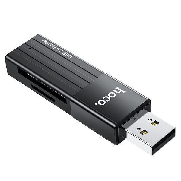 Кардрідер HOCO HB20 Mindful 2-in-1card reader(USB2.0) Black 208282794 фото