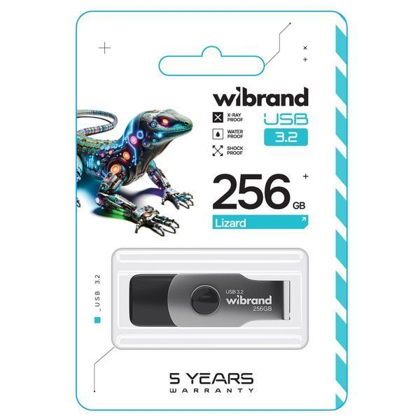 Флеш-накопичувач Wibrand USB 3.2 Gen1 Lizard 256GB Black 102066928 фото