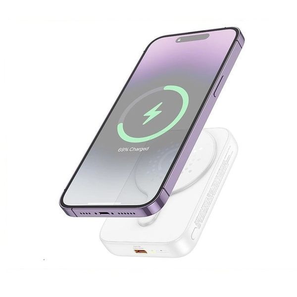 Зовнішній акумулятор HOCO J117A Esteem PD20W magnetic power bank(10000mAh) White 889062788 фото