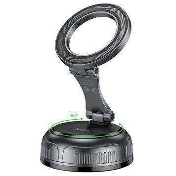 Автотримач для телефона HOCO H92 High vacuum suction cup magnetic holder(universal) Black Metal Gray 538444308 фото