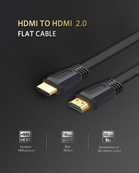 Кабель UGREEN ED015 HDMI Flat Cable 5m (UGR-50821) 111175710 фото