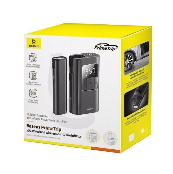 Автомобільний насос Baseus PrimeTrip VA1 Wired and Wireless 2-in-1 Tire Inflator Cosmic Black 786647286 фото