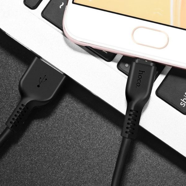 Кабель HOCO X20 USB to Micro 2A, 3m, PVC, TPE connectors, Black 703751703 фото