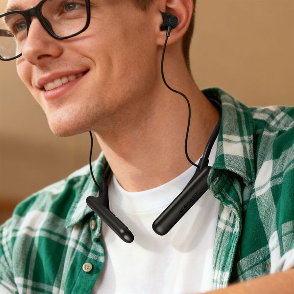 Бездротові спортивні навушники ACEFAST N8 neck hanging wireless earphones Black 590946814 фото