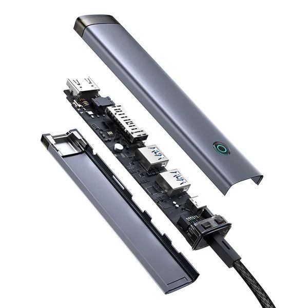 USB-хаб Baseus UltraJoy Series 7-Port HUB AIR Space Grey (Type-C to HDMI4K@60Hz*1+USB3.0*2+PD*1+SD/TF3.0*1+3.5mm*1) 224523697 фото