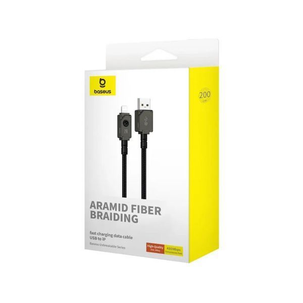 Кабель Baseus Unbreakable Series Fast Charging Data Cable USB to iP 2.4A 2m Cluster Black 277384279 фото
