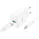 Сетевое зарядное устройство с кабелем HOCO C140A Smart single port QC3.0 charger set (Micro)(EU) White 469676098 фото 1