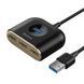 USB-хаб Baseus Square round 4 in 1 USB HUB Adapter(USB3.0 TO USB3.0*1+USB2.0*3) 1m Black 518205131 фото 2