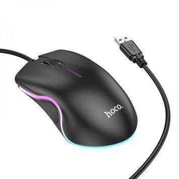 Миша HOCO GM19 Enjoy gaming luminous wired mouse Black 716375998 фото