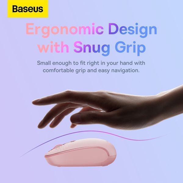 Маніпулятор миша бездротова Baseus F01B Tri-Mode Wireless Mouse Baby Pink 110997915 фото