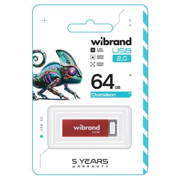 Флеш-накопичувач Wibrand USB 2.0 Chameleon 64Gb Red 443760873 фото