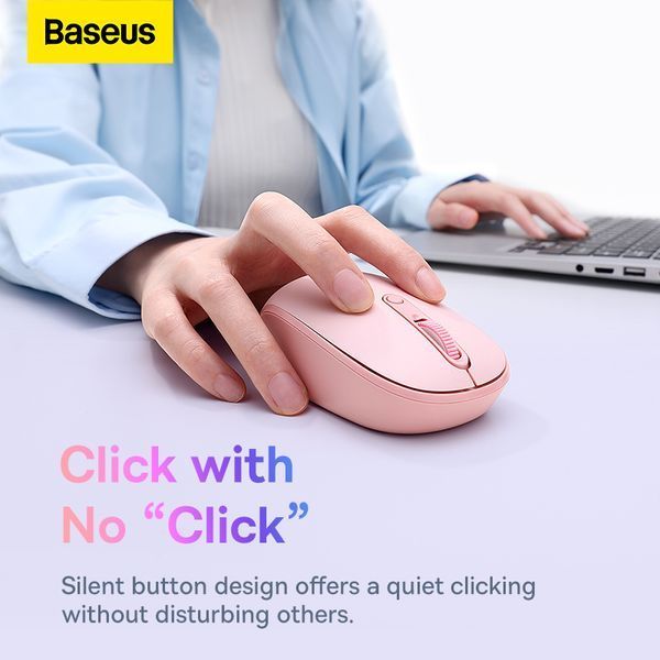 Маніпулятор миша бездротова Baseus F01B Tri-Mode Wireless Mouse Baby Pink 110997915 фото