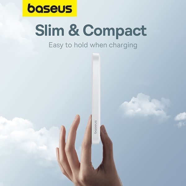 Зовнішній акумулятор Baseus Magnetic Mini Wireless Fast Charge Power Bank 5000mAh 20W Stellar White（With Simple Series Charging Cable Type-C to Typ 103253990 фото