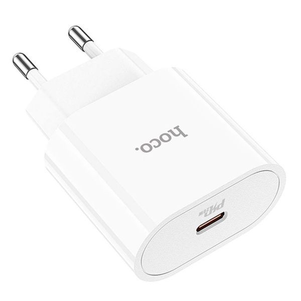 Сетевое зарядное устройство с кабелем HOCO C94A Metro single port PD20W charger set(Type-C to Type-C) White 966574910 фото