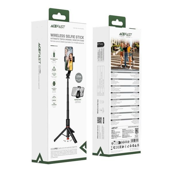 Селфі-монопод ACEFAST E42 supports automatic selfie stand opening Black 684409135 фото