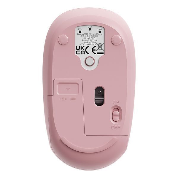 Маніпулятор миша бездротова Baseus F01B Tri-Mode Wireless Mouse Baby Pink 110997915 фото