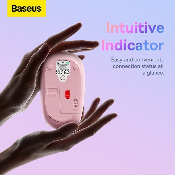 Маніпулятор миша бездротова Baseus F01B Tri-Mode Wireless Mouse Baby Pink 110997915 фото